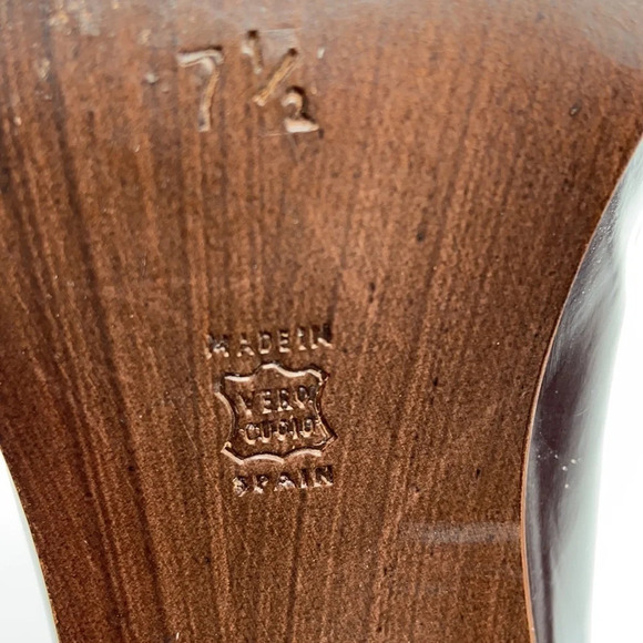 Kenneth Cole Brown Leather Square Toe Loafer Heels - Picture 9 of 10